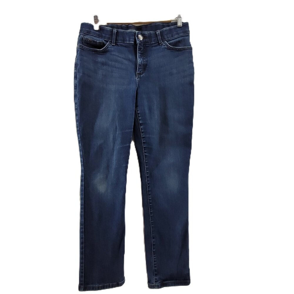 Lee Jeans Women's 12 Blue Flex Motion Regular Fit Straight Leg Mid-Rise Pockets